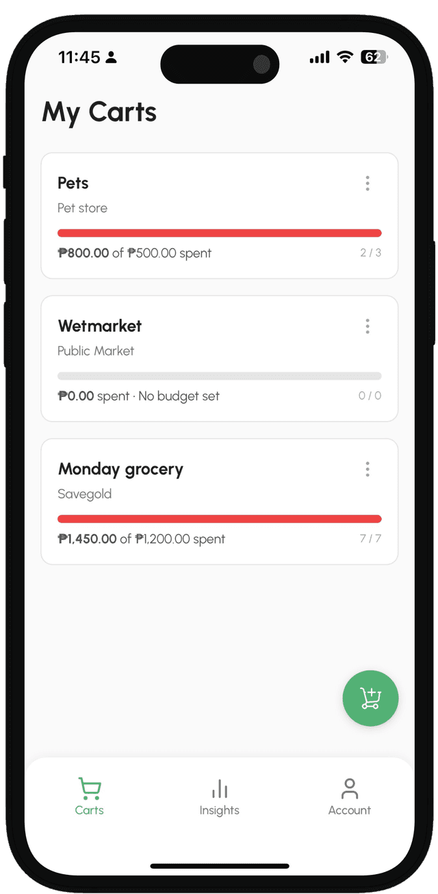 Multiple Cart Management feature screenshot